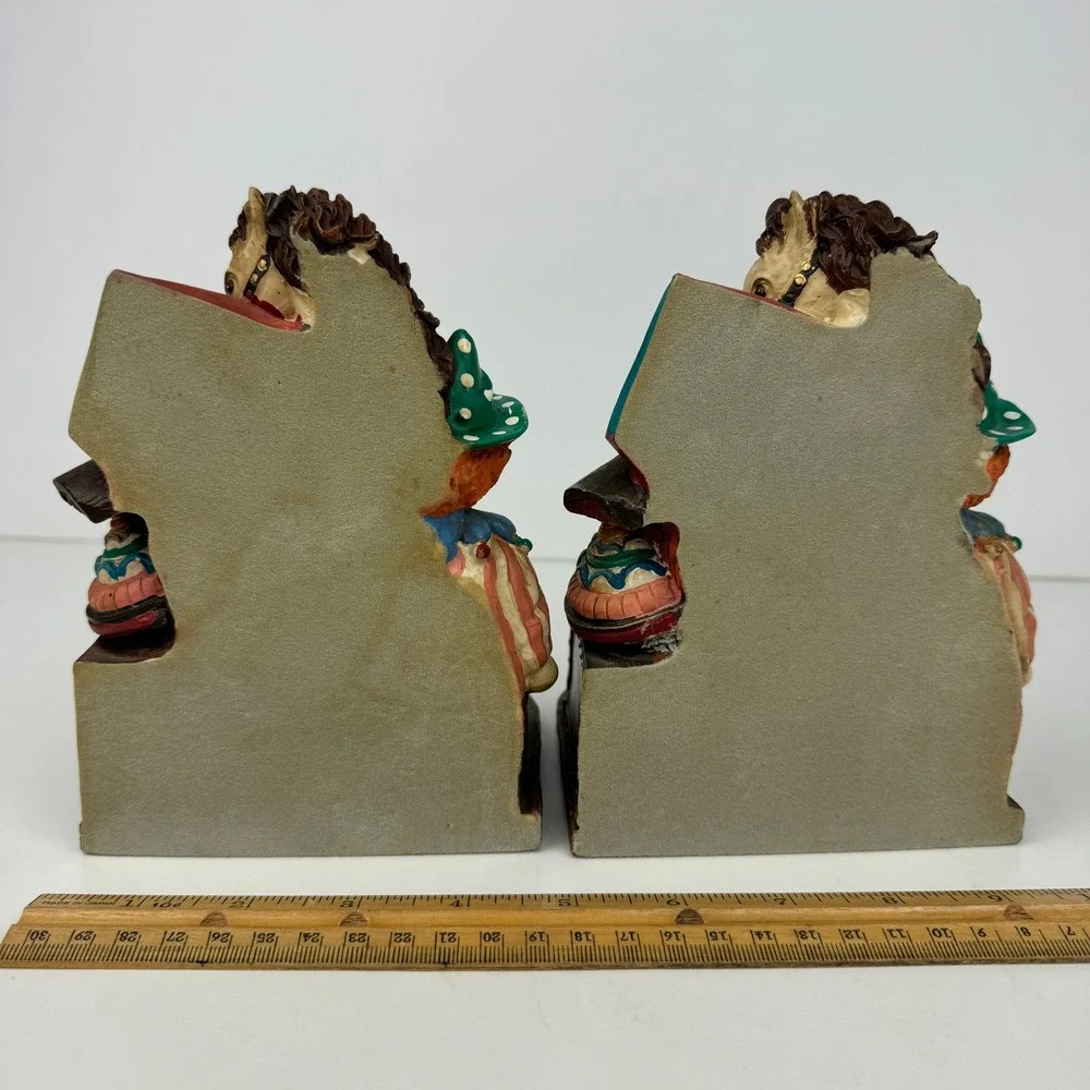 Clown Horse Toy Box Drums Kite Train Nursery Child Baby Room Decorative Bookends